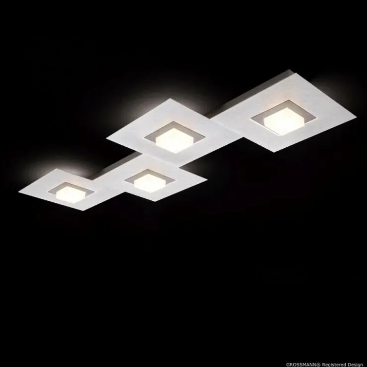 Luminaires Grossmann Éclairage Led|Plafonnier Grossmann KARREE LED Aluminium, Titane, 4 lumières