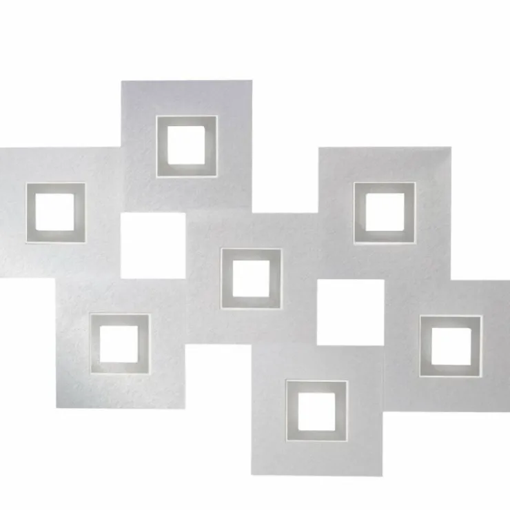 Luminaires Grossmann Éclairage Led|Plafonnier Grossmann KARREE LED Aluminium, Titane, 7 lumières