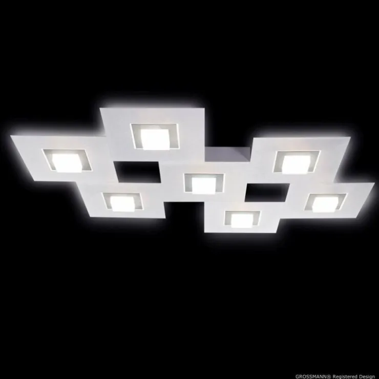 Luminaires Grossmann Éclairage Led|Plafonnier Grossmann KARREE LED Aluminium, Titane, 7 lumières