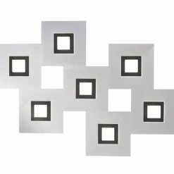 Luminaires Grossmann Éclairage Led|Plafonnier Grossmann KARREE LED Aluminium, Noir, 7 lumières