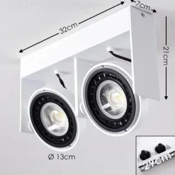 hofstein Spots Et Projecteurs|Plafonnier Grytgol Blanc, 2 lumières