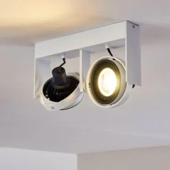 hofstein Spots Et Projecteurs|Plafonnier Grytgol Blanc, 2 lumières