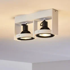 hofstein Spots Et Projecteurs|Plafonnier Grytgol Blanc, 2 lumières