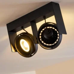 hofstein Spots Et Projecteurs|Plafonnier Grytgol Noir, 2 lumières