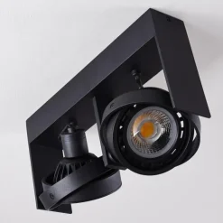 hofstein Spots Et Projecteurs|Plafonnier Grytgol Noir, 2 lumières