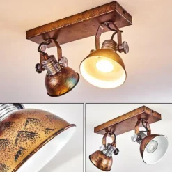 hofstein Spots Et Projecteurs|Plafonnier Gudo Brun, Bronze, 2 lumières