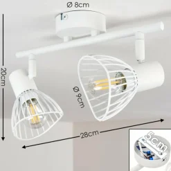 hofstein Spots Et Projecteurs|Plafonnier Holbol Blanc, 2 lumières
