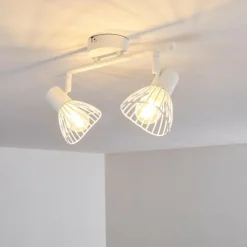 hofstein Spots Et Projecteurs|Plafonnier Holbol Blanc, 2 lumières