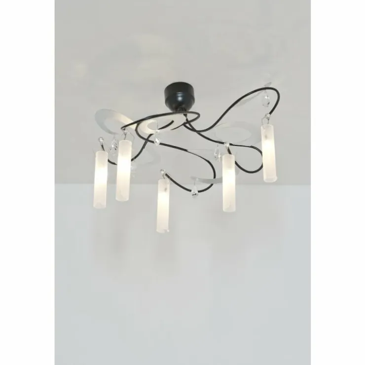 Luminaires Holländer Plafonniers|Plafonnier Holländer CASINO Noir, Argenté, 5 lumières