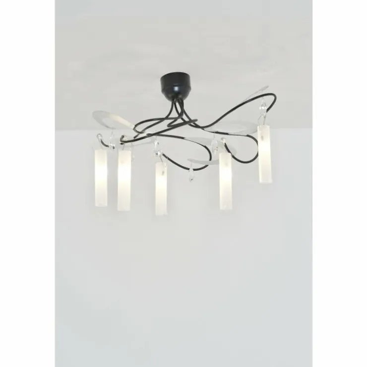 Luminaires Holländer Plafonniers|Plafonnier Holländer CASINO Noir, Argenté, 5 lumières