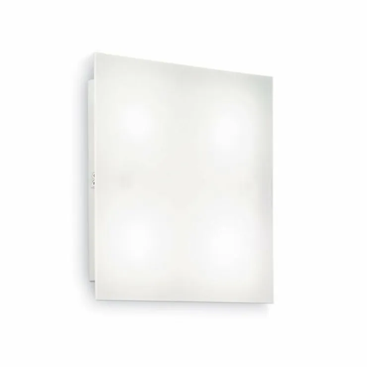 Luminaires Ideallux Plafonniers|Plafonnier Ideal Lux FLAT Blanc, 4 lumières