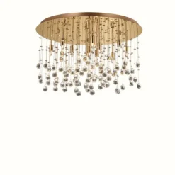 Luminaires Ideallux Plafonniers|Plafonnier Ideal Lux MOONLIGHT Champagne, Aspect cristal, 12 lumières