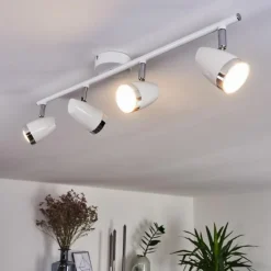 hofstein Spots Et Projecteurs|Plafonnier Idlewild LED Chrome, Blanc, 4 lumières