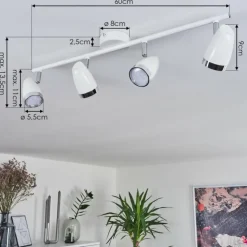hofstein Spots Et Projecteurs|Plafonnier Idlewild LED Chrome, Blanc, 4 lumières