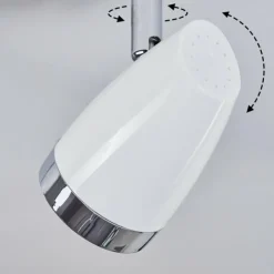 hofstein Spots Et Projecteurs|Plafonnier Idlewild LED Chrome, Blanc, 4 lumières