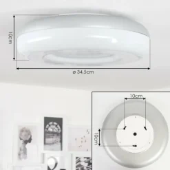 Plafonnier iDual Daphnis LED Argenté, Blanc, 1 lumière, Télécommandes, Changeur de couleurs