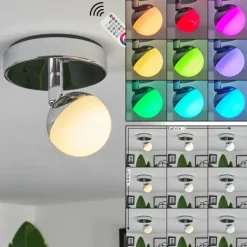 Plafonnier iDual Olivine LED Chrome, 1 lumière, Télécommandes, Changeur de couleurs
