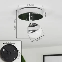 Plafonnier iDual Olivine LED Chrome, 1 lumière, Télécommandes, Changeur de couleurs