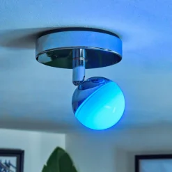 Plafonnier iDual Olivine LED Chrome, 1 lumière, Télécommandes, Changeur de couleurs