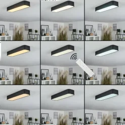 Lampe Éclairage Led|Plafonnier Iriondo LED Noir, 1 lumière, Télécommandes