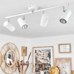hofstein Spots Et Projecteurs|Plafonnier Javel Blanc, 4 lumières