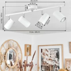 hofstein Spots Et Projecteurs|Plafonnier Javel Blanc, 4 lumières