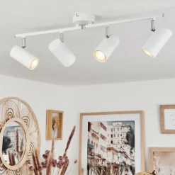 hofstein Spots Et Projecteurs|Plafonnier Javel Blanc, 4 lumières