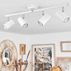 hofstein Spots Et Projecteurs|Plafonnier Javel Blanc, 4 lumières
