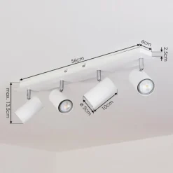 hofstein Spots Et Projecteurs|Plafonnier Javel Chrome, Blanc, 4 lumières