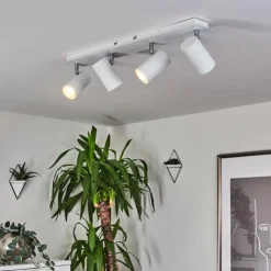 hofstein Spots Et Projecteurs|Plafonnier Javel Chrome, Blanc, 4 lumières
