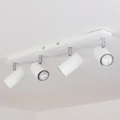 hofstein Spots Et Projecteurs|Plafonnier Javel Chrome, Blanc, 4 lumières