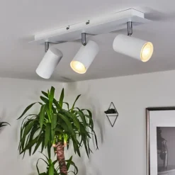 hofstein Spots Et Projecteurs|Plafonnier Javel Chrome, Blanc, 3 lumières