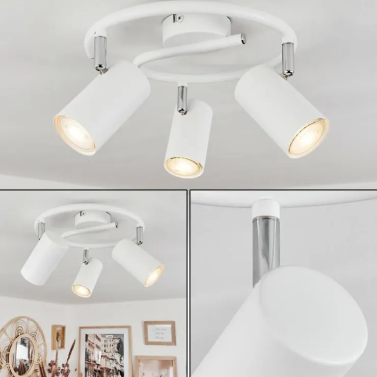 hofstein Spots Et Projecteurs|Plafonnier Javel Chrome, Blanc, 3 lumières