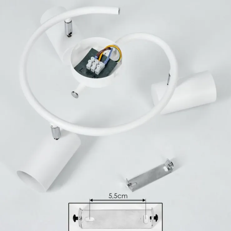 hofstein Spots Et Projecteurs|Plafonnier Javel Chrome, Blanc, 3 lumières