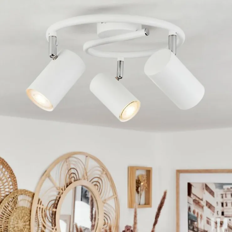 hofstein Spots Et Projecteurs|Plafonnier Javel Chrome, Blanc, 3 lumières