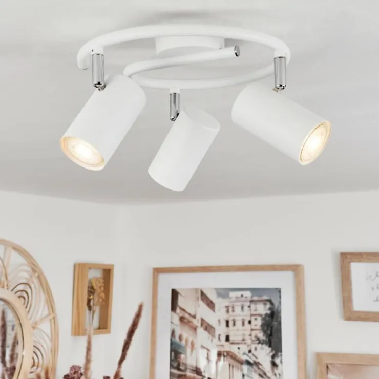 hofstein Spots Et Projecteurs|Plafonnier Javel Chrome, Blanc, 3 lumières