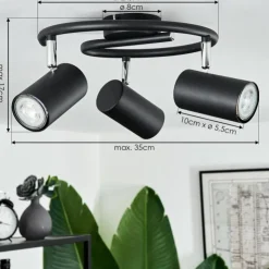hofstein Spots Et Projecteurs|Plafonnier Javel Noir, 3 lumières