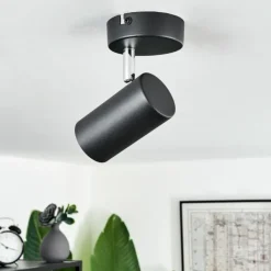 hofstein Spots Et Projecteurs|Plafonnier Javel Noir, 1 lumière