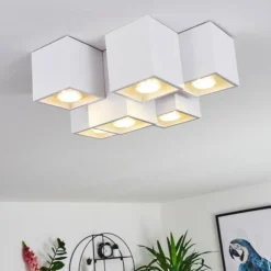 hofstein Plafonniers|Plafonnier Karaka Blanc, 6 lumières