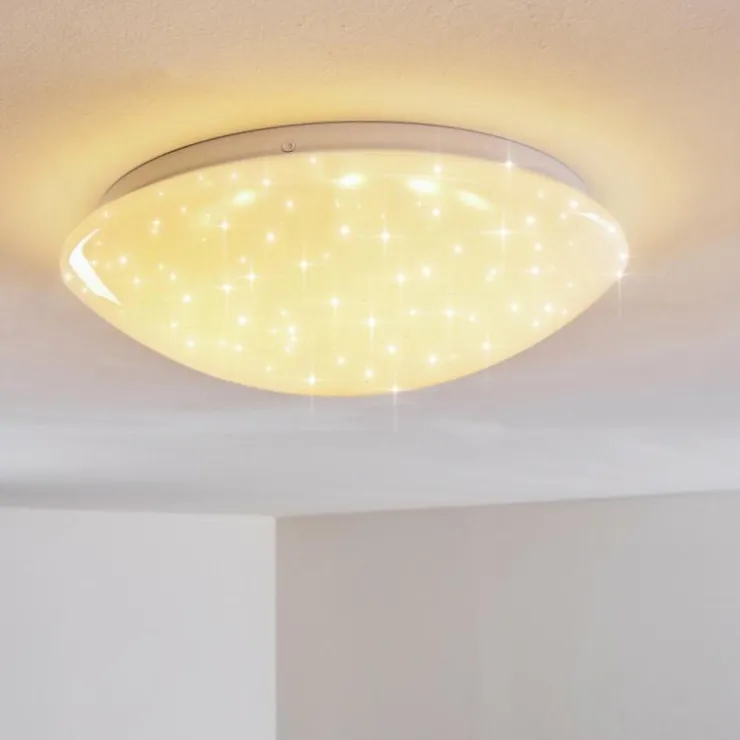 hofstein Éclairage Led|Plafonnier Kendal LED Blanc, 1 lumière, Télécommandes, Changeur de couleurs