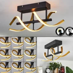 hofstein Éclairage Led|Plafonnier Khovet LED Noir, 1 lumière
