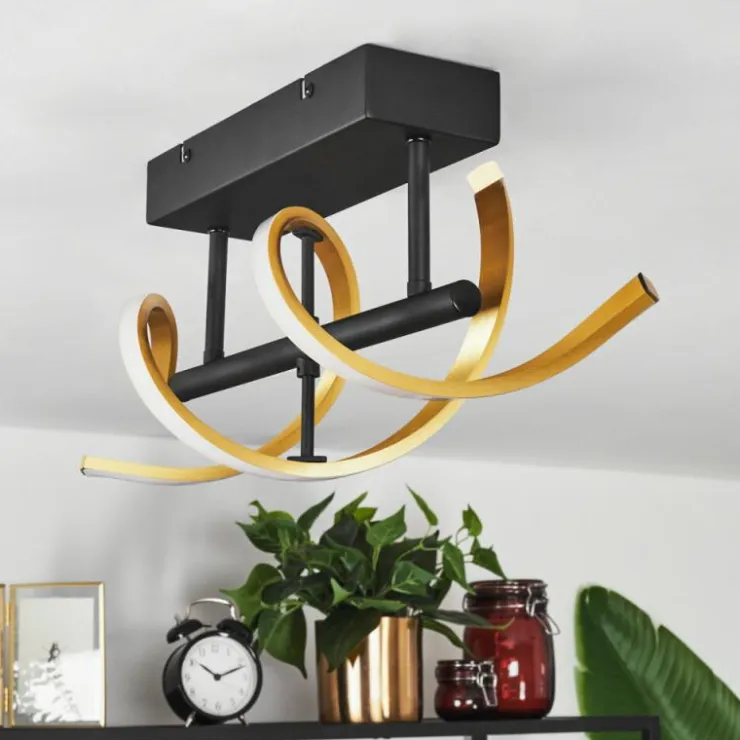 hofstein Éclairage Led|Plafonnier Khovet LED Noir, 1 lumière