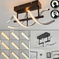 hofstein Éclairage Led|Plafonnier Khovet LED Noir, 1 lumière