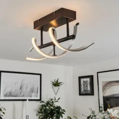 hofstein Éclairage Led|Plafonnier Khovet LED Noir, 1 lumière