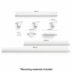 Plafonnier Kit de base Philips Hue Perifo LED Blanc, 4 lumières, Changeur de couleurs