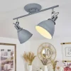 hofstein Spots Et Projecteurs|Plafonnier Koppom Bleu, Gris, 2 lumières