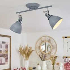 hofstein Spots Et Projecteurs|Plafonnier Koppom Bleu, Gris, 2 lumières