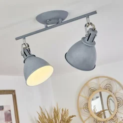 hofstein Spots Et Projecteurs|Plafonnier Koppom Bleu, Gris, 2 lumières