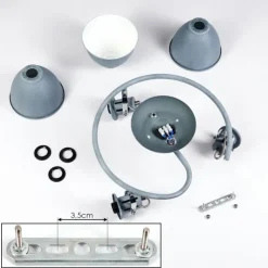 hofstein Spots Et Projecteurs|Plafonnier Koppom Bleu, Gris, 3 lumières