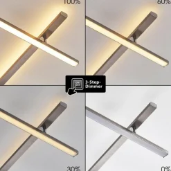 hofstein Éclairage Led|Plafonnier Lacure LED Nickel mat, 5 lumières